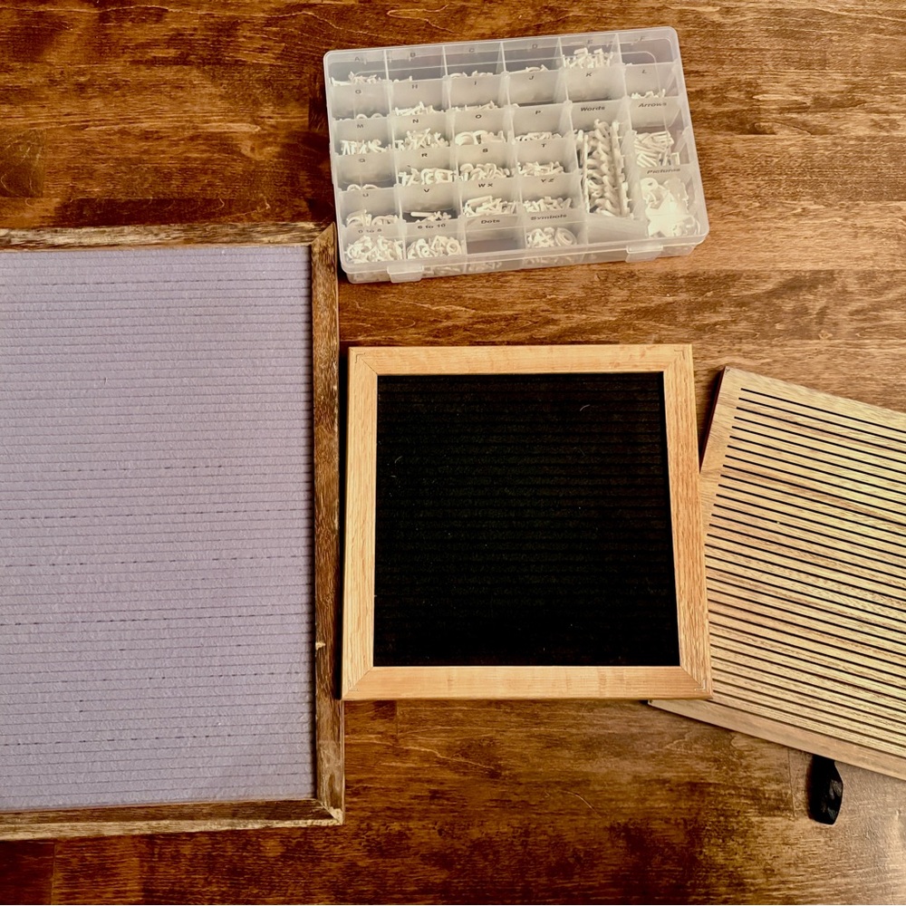 Set of Felt Letter Boards including White Letters